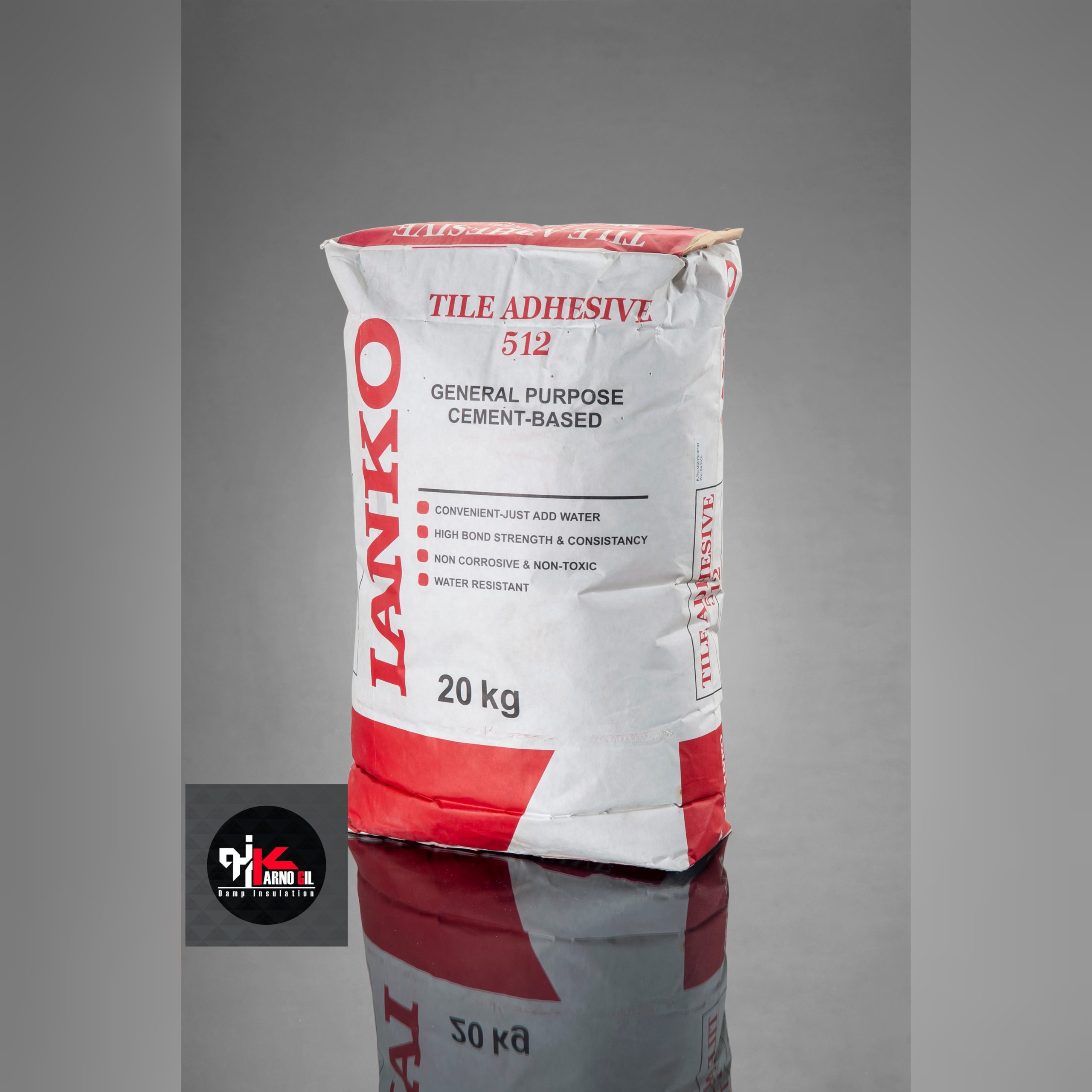 چسب کاشی پودری سفید لانکو Lanko 512 کیسه 20 کیلوگرم